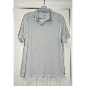 Rhone Mens Commuter Short Sleeve Athletic Golf Polo Shirt White Blue Dots M